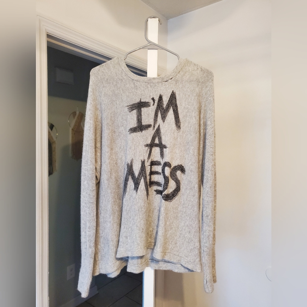 Lauren Moshi Hollis I'm A Mess Cashmere Sweater
